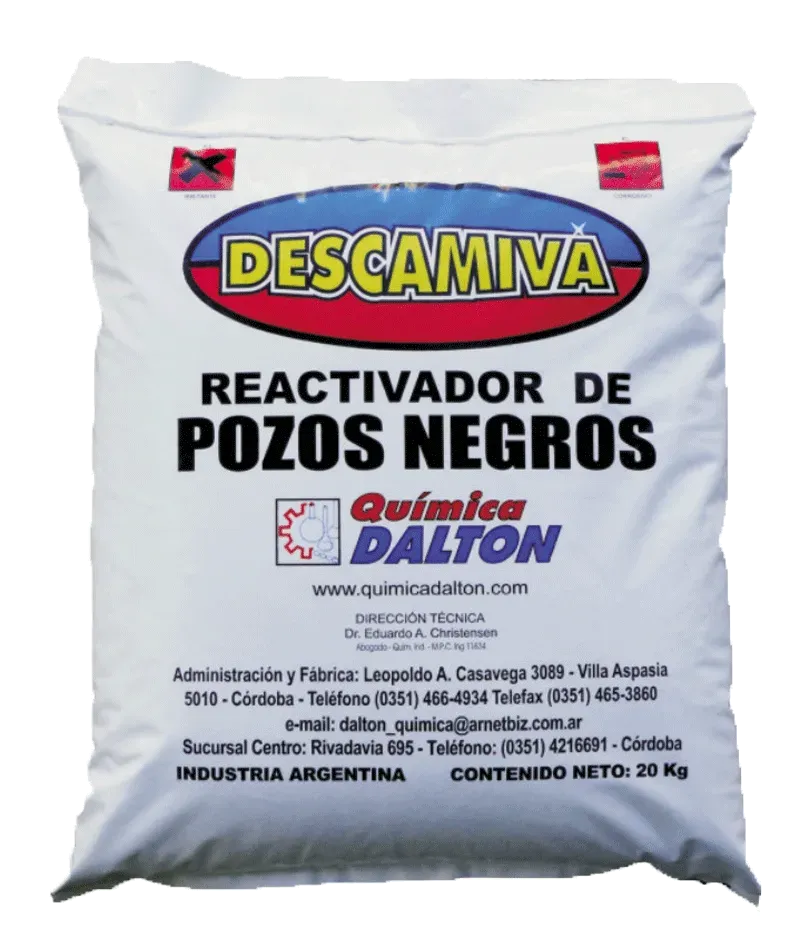 Bolsa de Descamiva reactivador de pozos negros, 20 kg